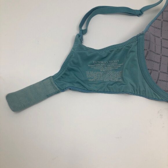 Victorias Secret Padded Perfect Coverage Bra Size 32D Blue - Picture 5 of 7